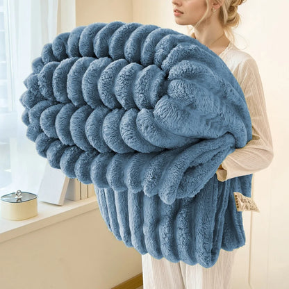 Solid Color Single Layer Flannel Blanket, Nordic Minimalist Home Sofa Throw