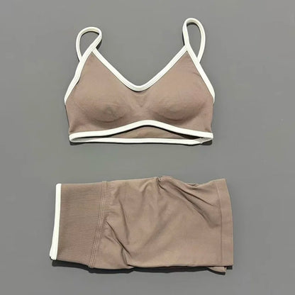 2Pcs HISTELLO Ignite Sculpt Sports Set Naked Feel Tummy Control Cross Bra Scrunch Hip Lifting Yoga Pilates Running Fitness Sets