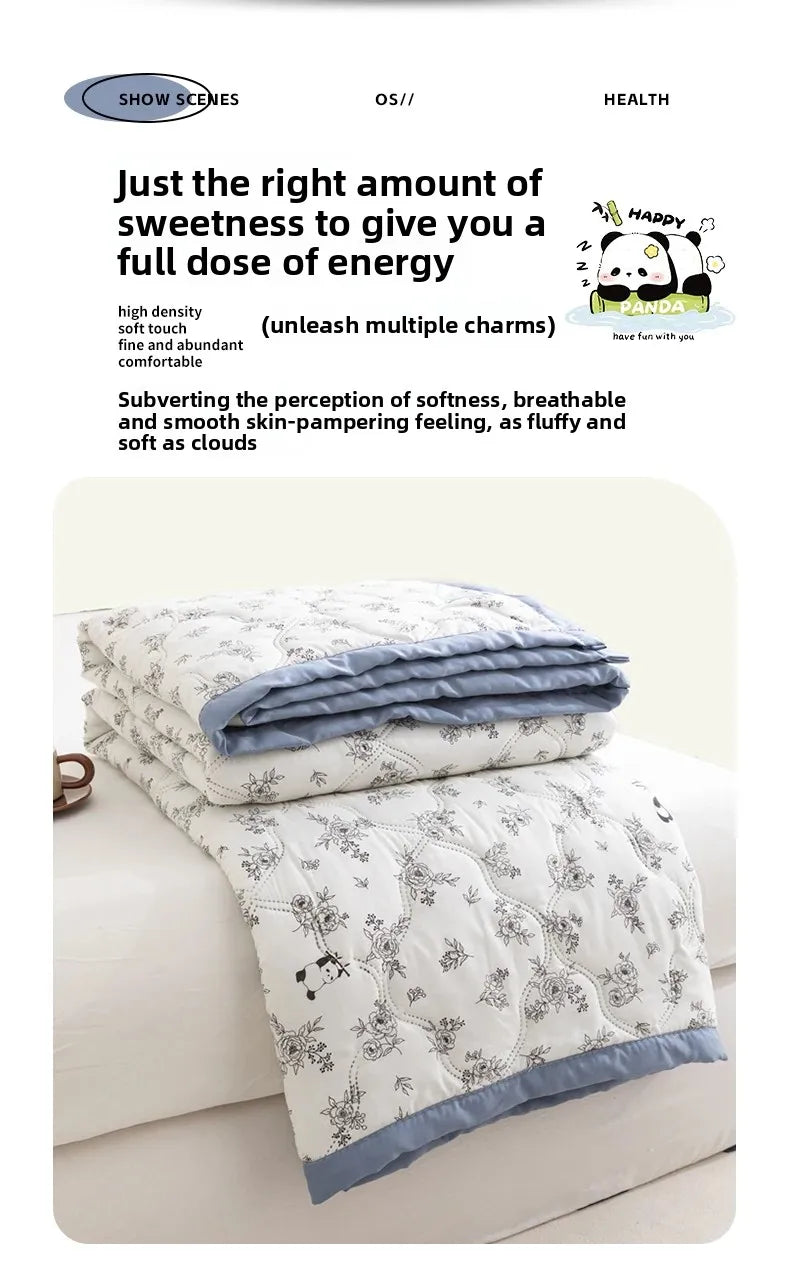 Washed cotton summer quilt skin-friendly grinding summer cool quilt printing student dormitory air conditioner quilt edredones colchas para niñas