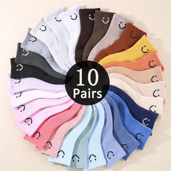 Kids' Smiley Face Crew Socks Set — product image
