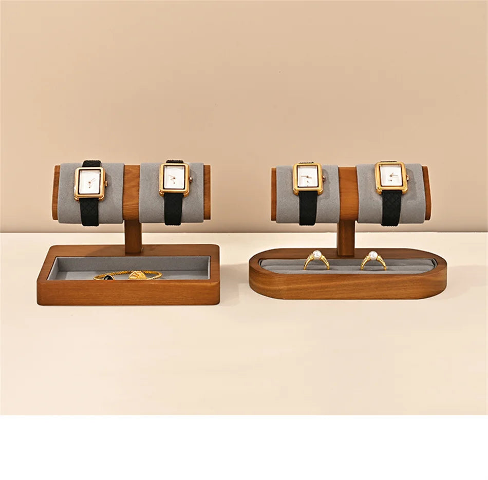 MISHITU T-shaped Watch Stand Wooden Jewelry Watch Display Stand Watch Storage Holder Bracelet Jewelry Display Watch Storage Rack