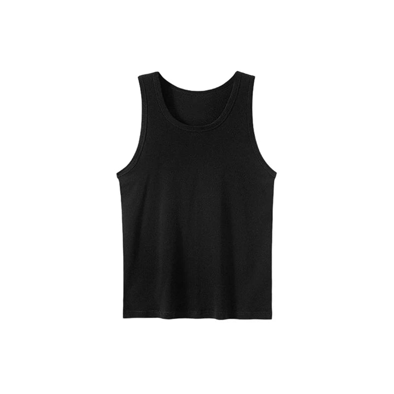 1/3 Pack Four Seasons Men's Cotton Joker Vest Teenagers Simple Fit Sports Fitness T-shirt Middle-aged Casual Sleeveless Shirt