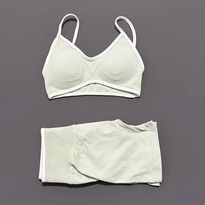 2Pcs HISTELLO Ignite Sculpt Sports Set Naked Feel Tummy Control Cross Bra Scrunch Hip Lifting Yoga Pilates Running Fitness Sets