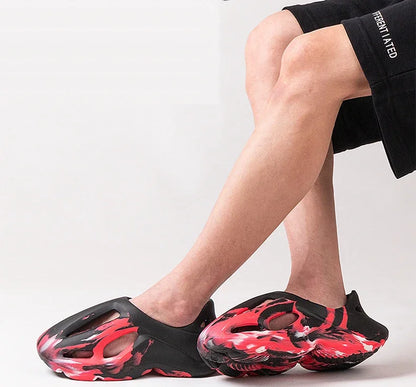 Irregular colors Unisex Beach Sandals EVA Hollow Garden Shoes Tie-dyed Designer Hole Slippers Sneakers  Slip On Foam Runner