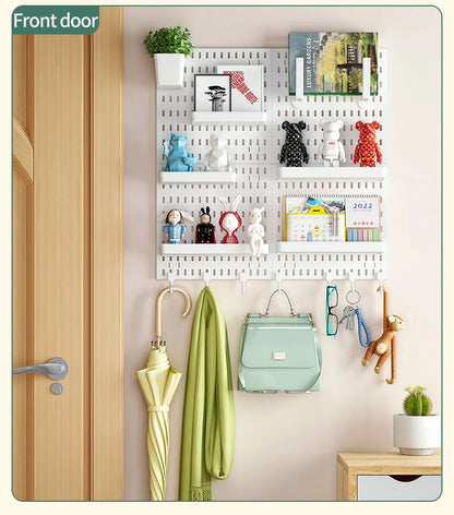No-Holes Home Organization | This Wall Pegboard Displays & Organizes Your Daily Items & Electronics in Living Room/Study