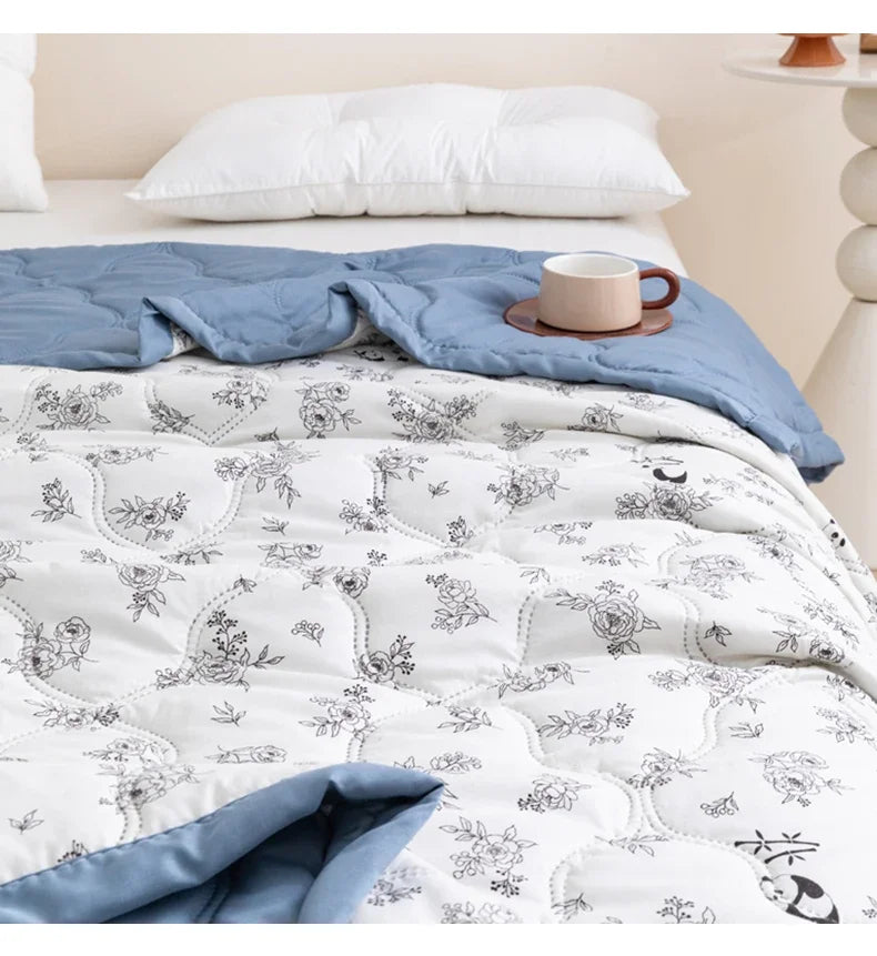 Washed cotton summer quilt skin-friendly grinding summer cool quilt printing student dormitory air conditioner quilt edredones colchas para niñas