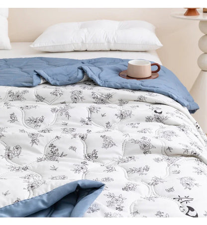 Washed cotton summer quilt skin-friendly grinding summer cool quilt printing student dormitory air conditioner quilt edredones colchas para niñas