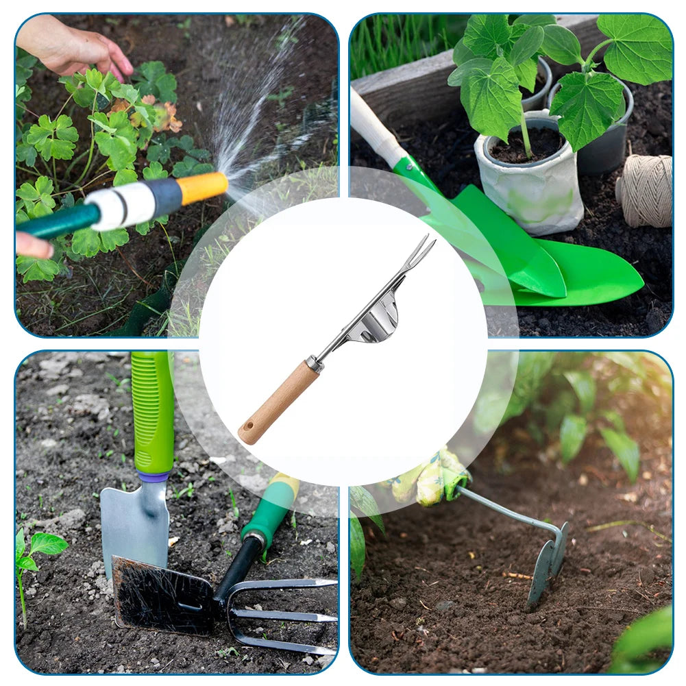 Manual Weed Remover With V-Shaped Fork Long Handle Garden Lawn Weeder Outdoor Yard Grass Root Puller Tools For Soils Loosening