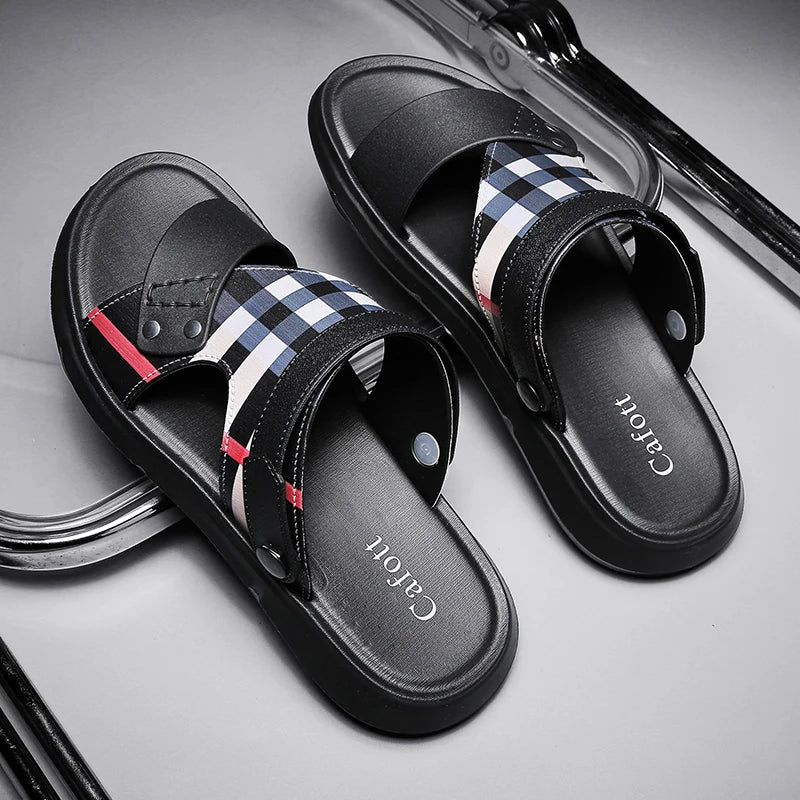 Sandals Men's 2025 New Summer Casual Beach Shoes Indoor and Outdoor Wear Two-Wear Lightweight One-Line Sandals