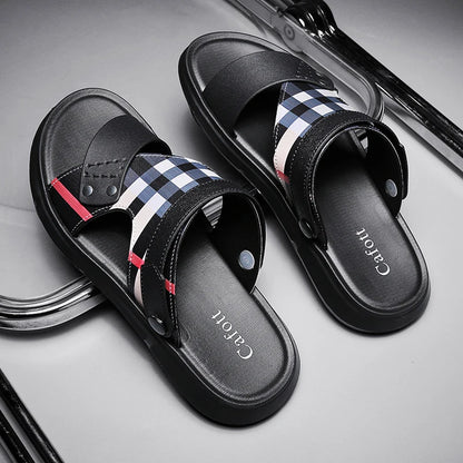 Sandals Men's 2025 New Summer Casual Beach Shoes Indoor and Outdoor Wear Two-Wear Lightweight One-Line Sandals