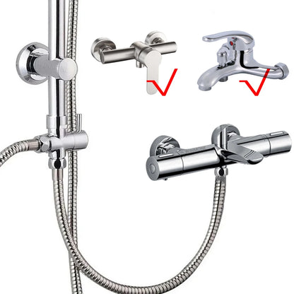 Black Shower Column Set Bathroom Accessories 3 Way Water Diverter Valve Bathtub Mixer Showers Faucet Pressurization Shower Head