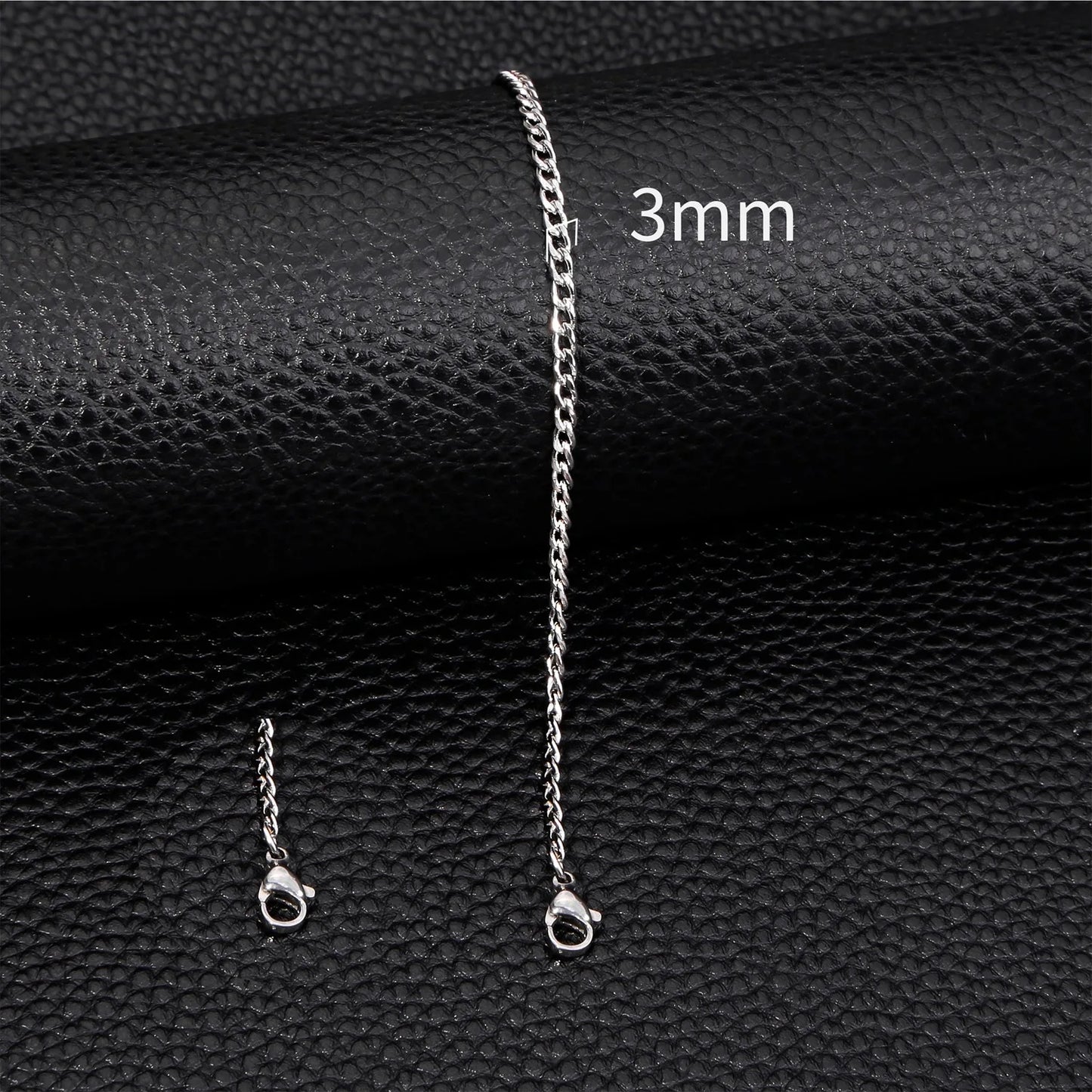 3mm Stainless Steel Cuban Chain Bracelet Men Gold Color Titanium Steel Bracelet Fashion Jewelry Trendy Bracelet For Women