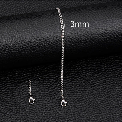 3mm Stainless Steel Cuban Chain Bracelet Men Gold Color Titanium Steel Bracelet Fashion Jewelry Trendy Bracelet For Women