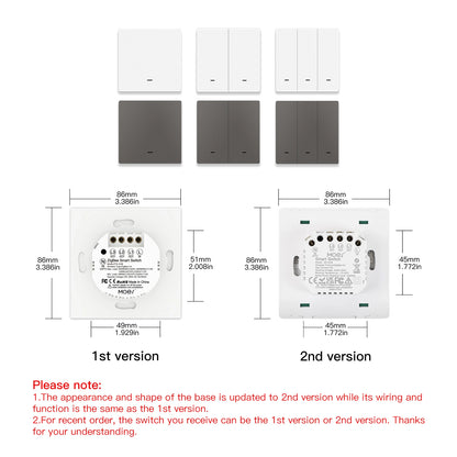 MOES Smart Light Switch Tuya ZigBee No Neutral Wire No Capacitor Needed Smart Life 2/3 Way Works with Alexa Google APP Remote