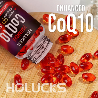 CoQ10 Supplement, for Cardiovascular & Heart Health, Anti-Aging, Energy Boost, Promote Vitality, Super Absorption, Non-GMO