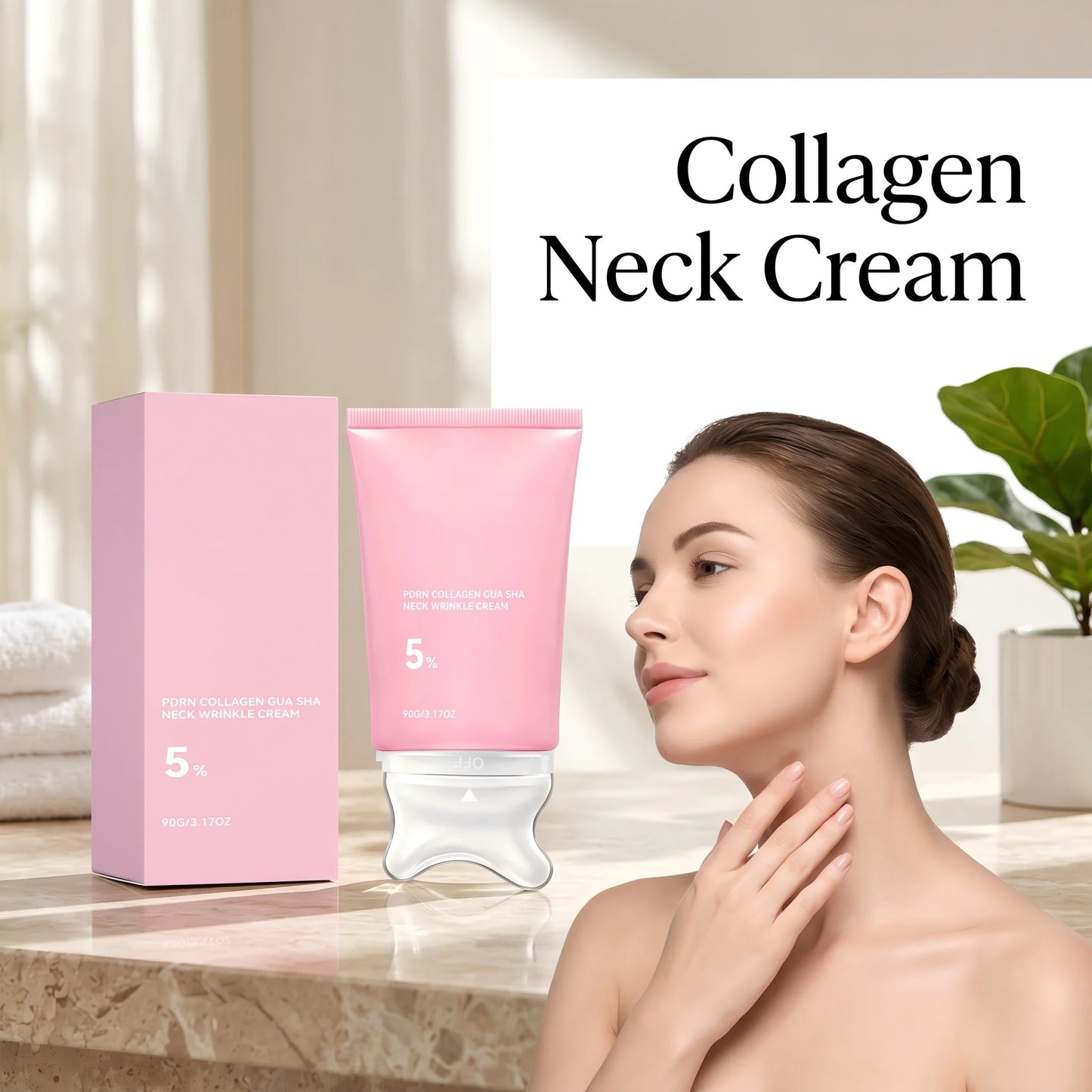 5% PDRN Collagen Neck Cream Firming Lifting Smoothing Neck Fine Lines Hydrating Restores Elasticity Improve Dryness Skin Care