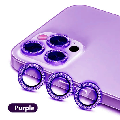 9D Diamond Lens Protector For iPhone 17 Pro Max Air Camera Tempered Glass Compatible with iPhone 14 15 16 Pro Max Ring Cover Cas