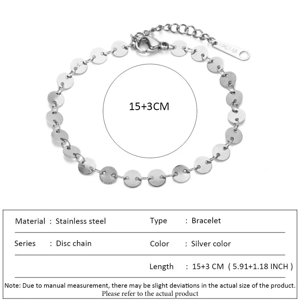 SUNIBI Classic Snake Chain Bracelets for Women Trend  Fashion Stainless Steel Cuban Chain Bracelet Trendy Woman Gifts Jewelry