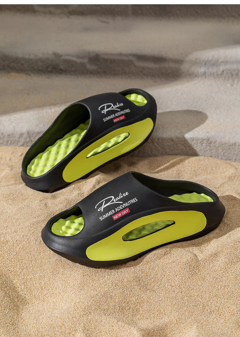 Men Leisure Slippers Women Summer House Shoes Soft EVA Anti-slip Couples Indoor Beach Slides Female Male Outdoor Street Sandals