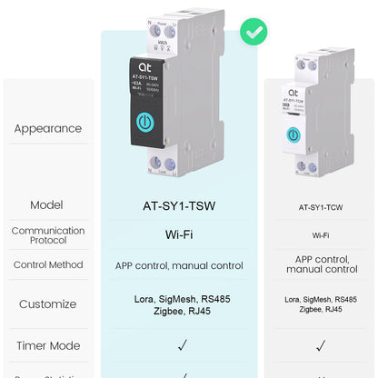 Tuya WiFi Circuit Breaker Smart 1P+N 63A  MCB Timer Power Energy kWh Voltage Current Meter Protector Voice Remote Control Switch