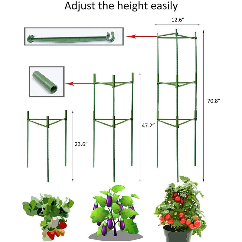 ♥DIY Tomato Plant Support Kit – Stackable Stakes & Rings for Climbing Vegetables & Flowers|〔YY33〕