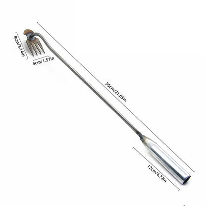2 In 1 Garden Rake Manual WSeed Grass Rooting Tool Puller Shovel 4 Teeth Weeding Removal Hand Gardening Loose Soil Tool Weeder
