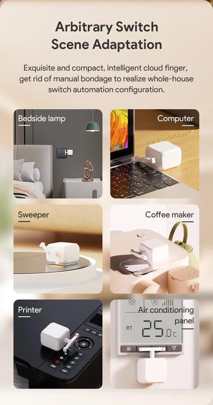 Tuya Bluetooth Type-C 5V Rechargeable 5.2 Smart Switch Fingerbot Plus Robot Button Pusher Arm Switch Support Alexa Google Home