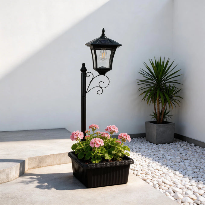 Solar Lamp Post with Planter Base — product image