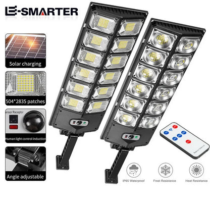 LED Super Bright Outdoor Solar Powered Lamp Waterproof Motion Sensor Human Induction Solar Garden Light Yard Garage Light
