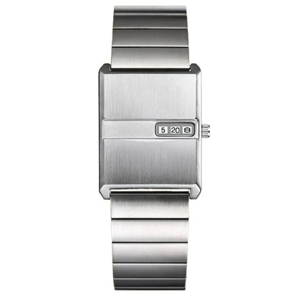 Square Sports Watch for Men Silver Stainless Steel Strap Luxury Brand New in Men's Watches High Quality Gifts Quartz Watch