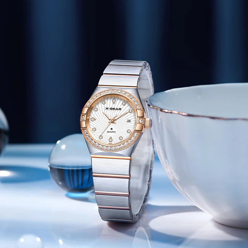 New Luxury Trendy Ladies Watch Luminous Waterproof Stainless Steel Date Woman Watch Fashion Elegant Quartz Women's Watches