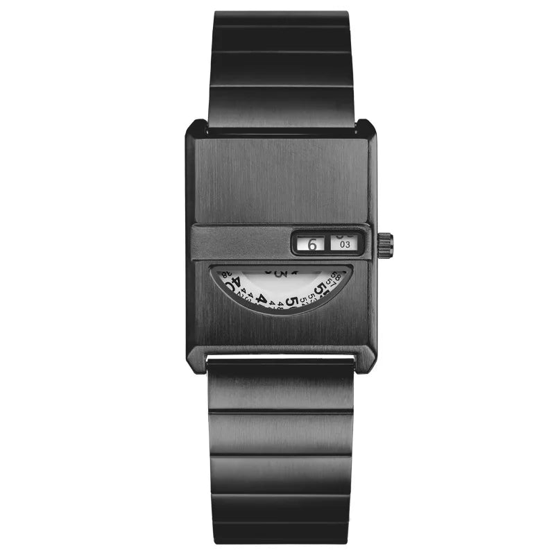 Square Sports Watch for Men Silver Stainless Steel Strap Luxury Brand New in Men's Watches High Quality Gifts Quartz Watch