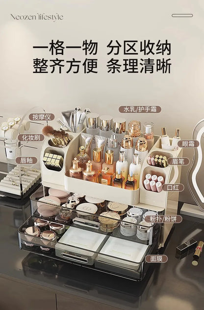 Desktop cosmetics storage box, makeup box, high-end dressing table, skincare product sorting box, dressing table storage rack