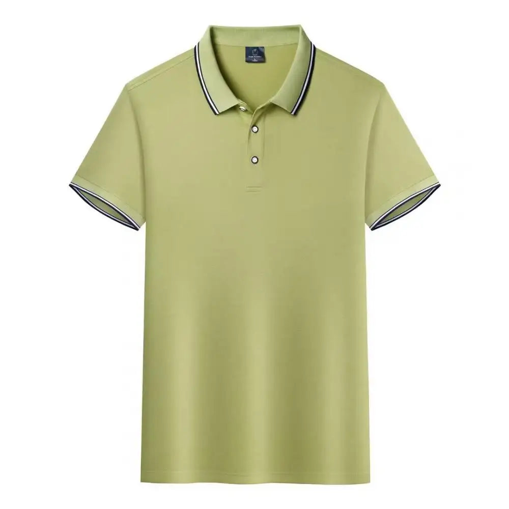 Summer men's 100% polyester fashion Milan print casual knight stripe lapel short-sleeved shirt polo shirt top