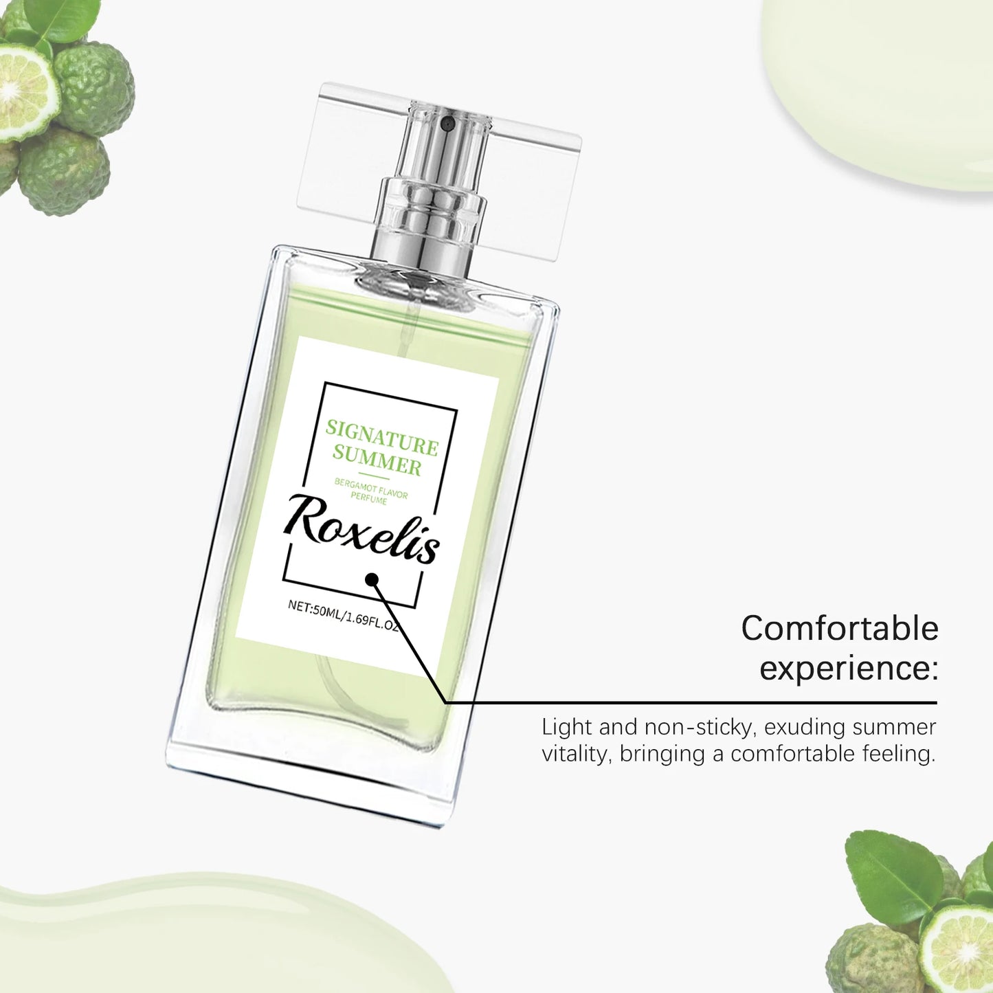 Roxelis Refreshing Bergamot Perfume Natural Fragrance Portable Bergamot Elegant Fresh Fragrance Perfume Spray