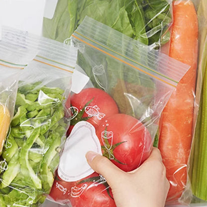 50Pcs Heavy-Duty Double Ziplock Freezer Bags - 10.63×11.02in Clear Food Storage Bags with Write-On Panel for Seafood, Vegetables