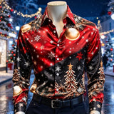Men's Christmas Tree & Snowflake Shirt — view 11