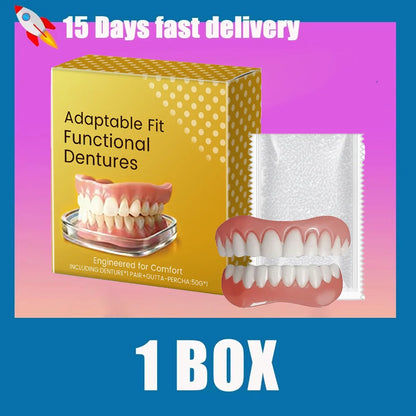 Dentures Full Set Natural Upper Lower Braces Silicone Denture Set for Men Women Instant Confident Fake Tooth Oral Hygiene Care