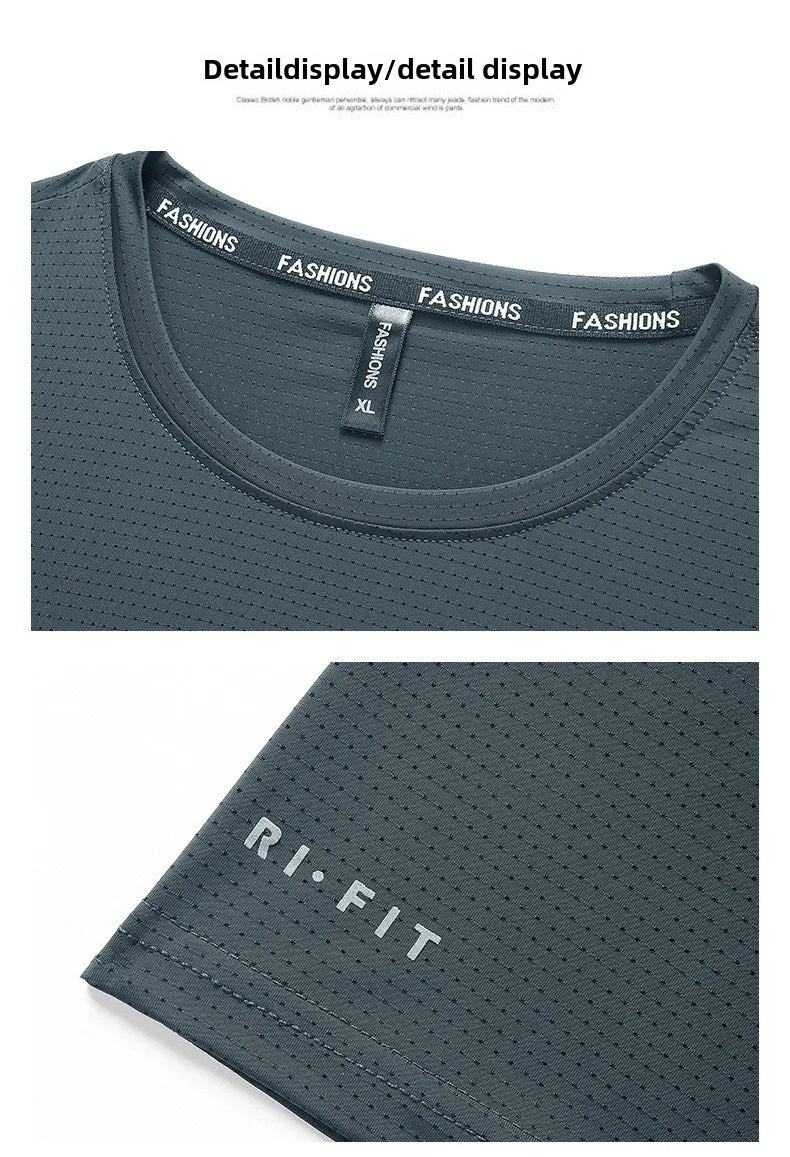 High-Quality Ice Silk T-Shirts Men Plus Size 8XL Male Tshirt Fat Man Tee Shirt Breathable Wearing Tee Tops Running Fast Shipping