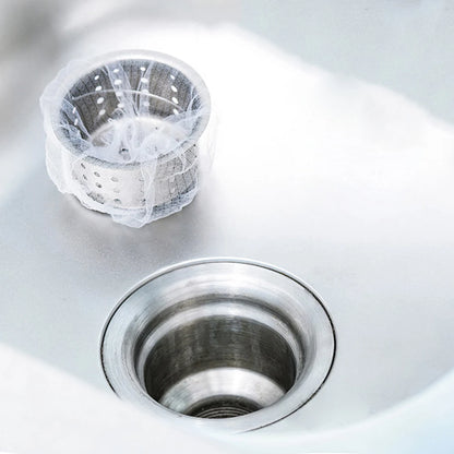30/100Pcs Sink Net Strainer Filter Bags Fits Most Sizes of Sink Strainer Disposable Kitchen Sink Filter Net Elastic Food Catcher