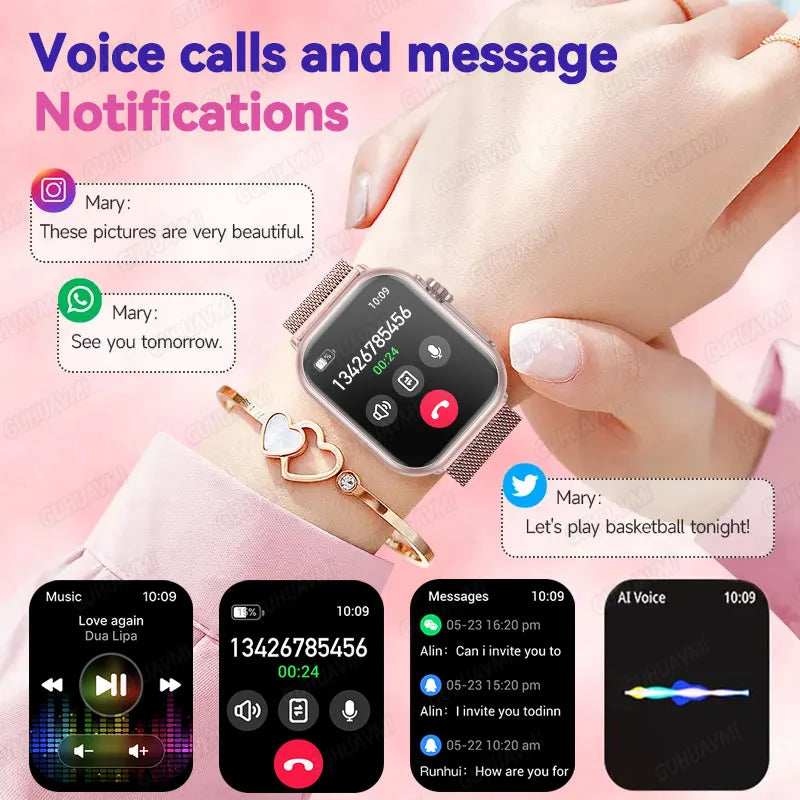 2026 Fashion Women Watch Ultra2 SE Smart Watches 1000mAh 1.85"AMOLED Full Touch Screen BT Call Smartwatch For Android IOS Ladies