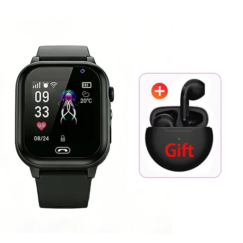 Lenovo 2027 Kids 5G Smart Watch GPS SOS Video Call HD Camera Waterproof SIM Card Support Earphone Child Watch for Boys & Girls