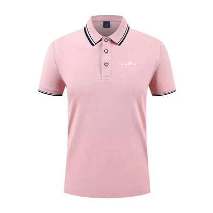 Summer men's 100% polyester fashion Milan print casual knight stripe lapel short-sleeved shirt polo shirt top