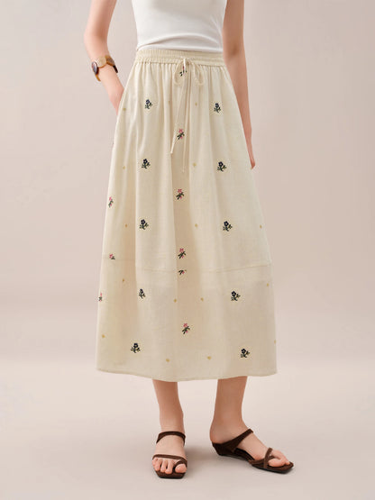 FSLE【Premium Series】Fashionable Embroidered Sleeveless Top and Tulip Skirt Elastic Waist Retro Women 2026 Summer New Arrival Set