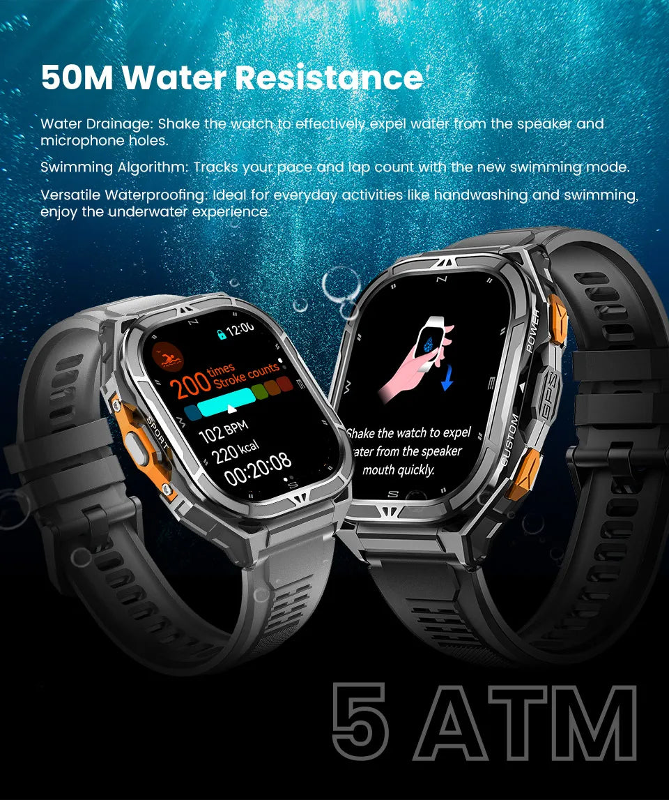 New For XIAOMI Sport Wristband Built-in GPS&Compass BT Call Smartwatch Altimeter Health Monitoring 3ATM Waterproof Swim Watches