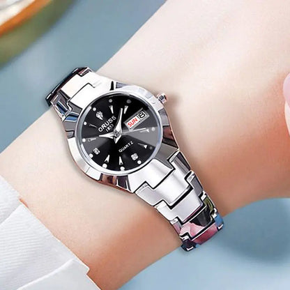 ORUSS Hot Brand Ladies' Watch High Quality Stainless Steel  Waterproof Luminous Pointer Week Calendar Eleganc Women Quartz Watch