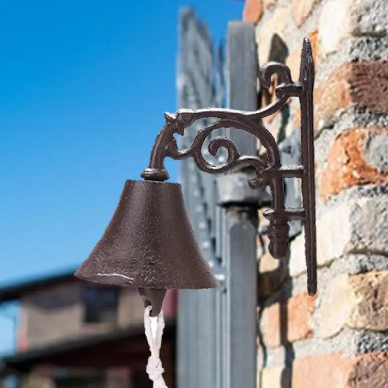 Door Bell Cast Iron Antique Country House Look, Loud Sound, Front Door Wall Bell, Garden Decoration, Weatherproof