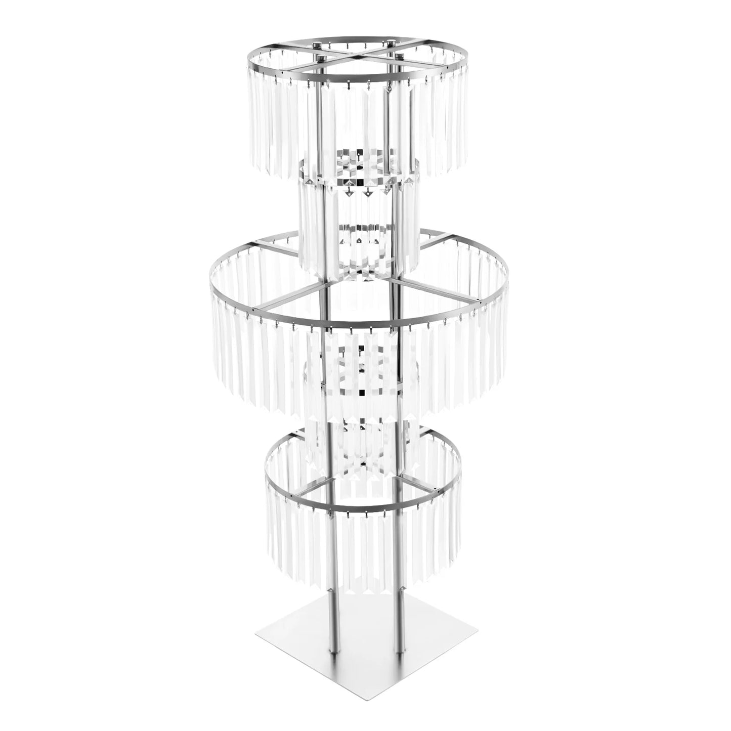 5 Tiers Wedding Centerpieces Flower Stand, 110cm Acrylic Crystal Flower Vase Rack Floor Table Decor Display Holder, Gold/Silver