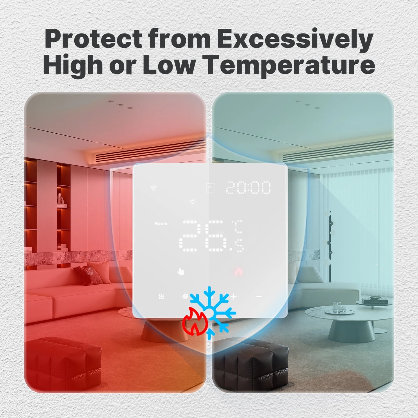 MOES Tuya WiFi Smart Thermostat Programmable Temperature Controller Water Boiler Electric Heating Work With Alexa Google Home