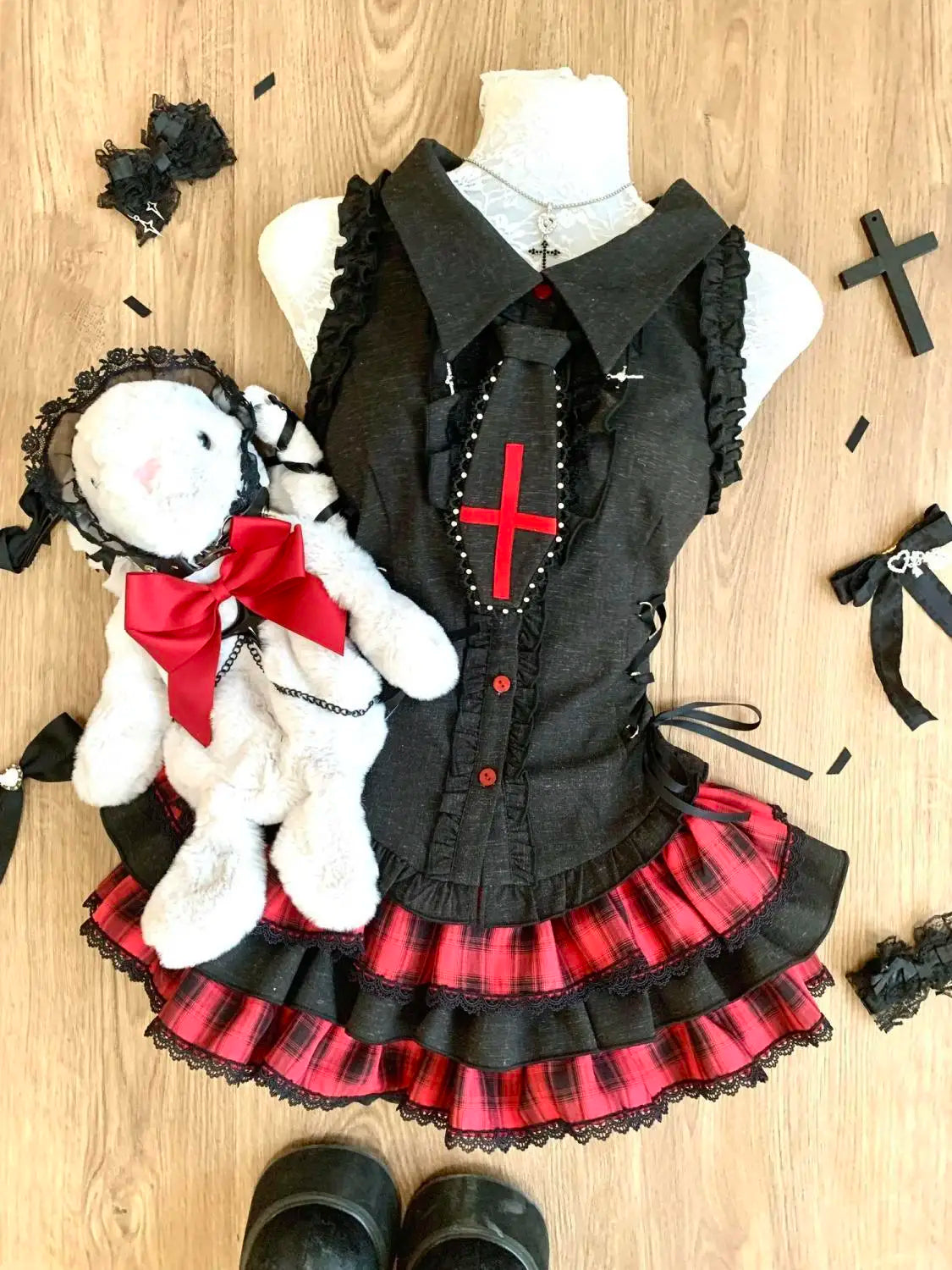 Summer Sweet Preppy Style 2 Piece Sets Women Y2k Kawaii Lolita Design Tops + High Waist Chic Skirt Female Princess Retro Outfits
